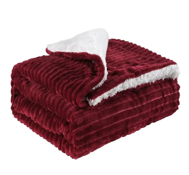 🐑: Thickened Flannel & Lamb Wool Double-Sided Blanket - Premium Dual Comfort