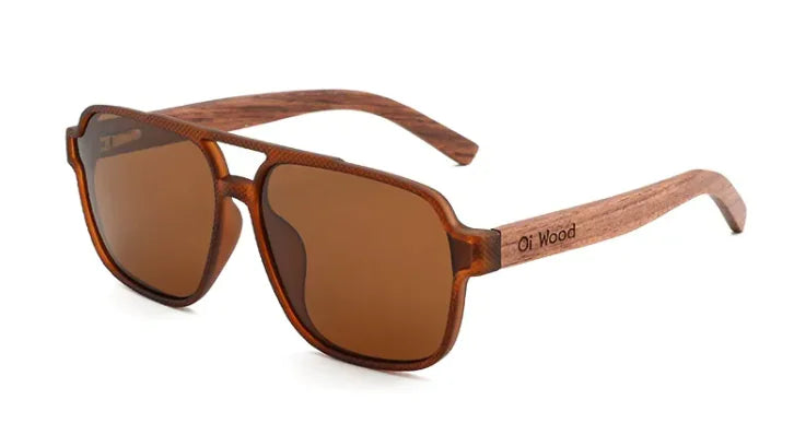 🌿: Vintage Wooden Polarized Sunglasses - Eco-Friendly UV Protection