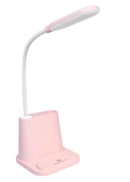 💡: USB Rechargeable LED Desk Lamp - Touch Dimming Phone Holder Fan Brush Pot