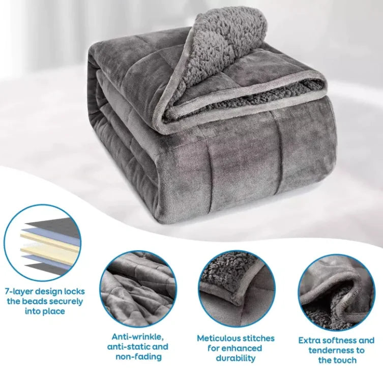 π: Double Rhinestone Velvet Lambswool Gravity Quilt - Luxurious Weighted Comfort