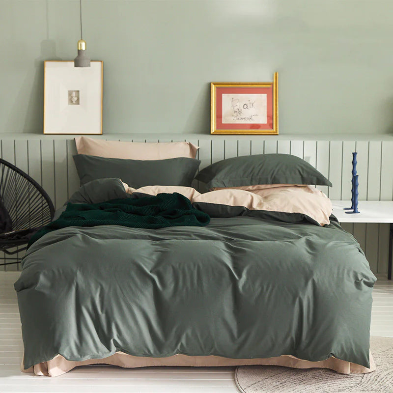 🛏️: Brushed Cotton 4-Piece Fleece Set - Premium Soft Bedding Collection