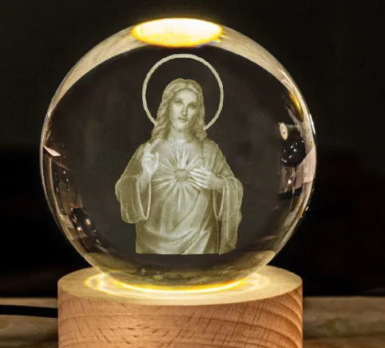 ⛪: Crystal Church Desk Ornament - Glowing Cross Spiritual Decor