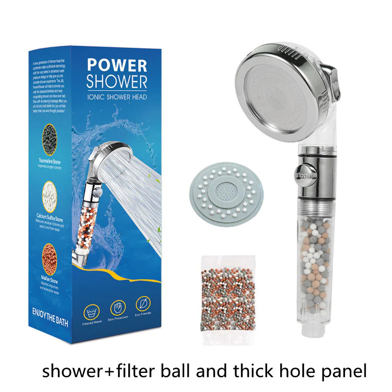 🚿 High-Pressure Negative Ion Shower Head - Wellness Water Technology