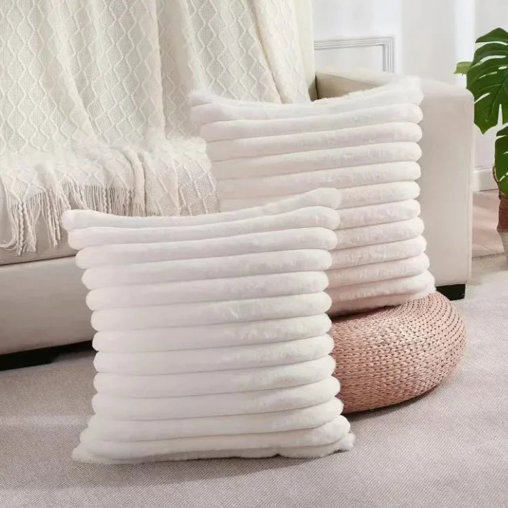 🐰: Faux Rabbit Fur Pillowcase - Ultra-Soft Luxury Plush Pillow Cover