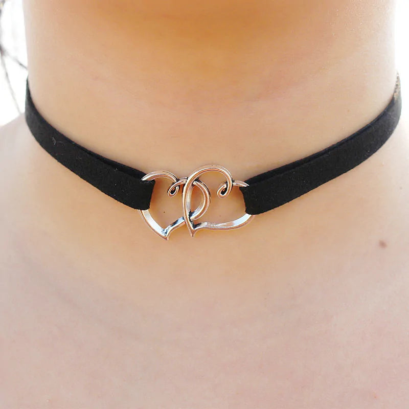 💕: Double Heart Pendant Necklace