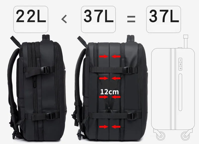 π: Foldable Waterproof Travel Backpack - Ultra-Portable Men's Adventure Pack