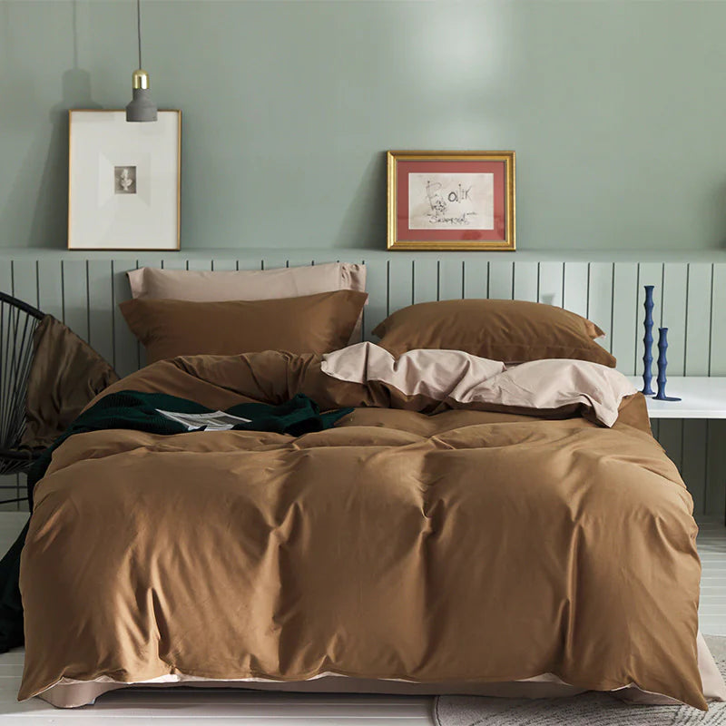 🛏️: Brushed Cotton 4-Piece Fleece Set - Premium Soft Bedding Collection