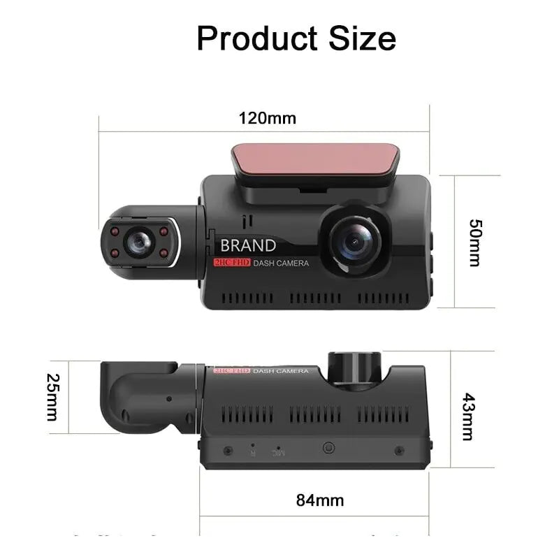🚗: 1080P Dual Lens Car DVR - Front & Inside Camera with G-Sensor