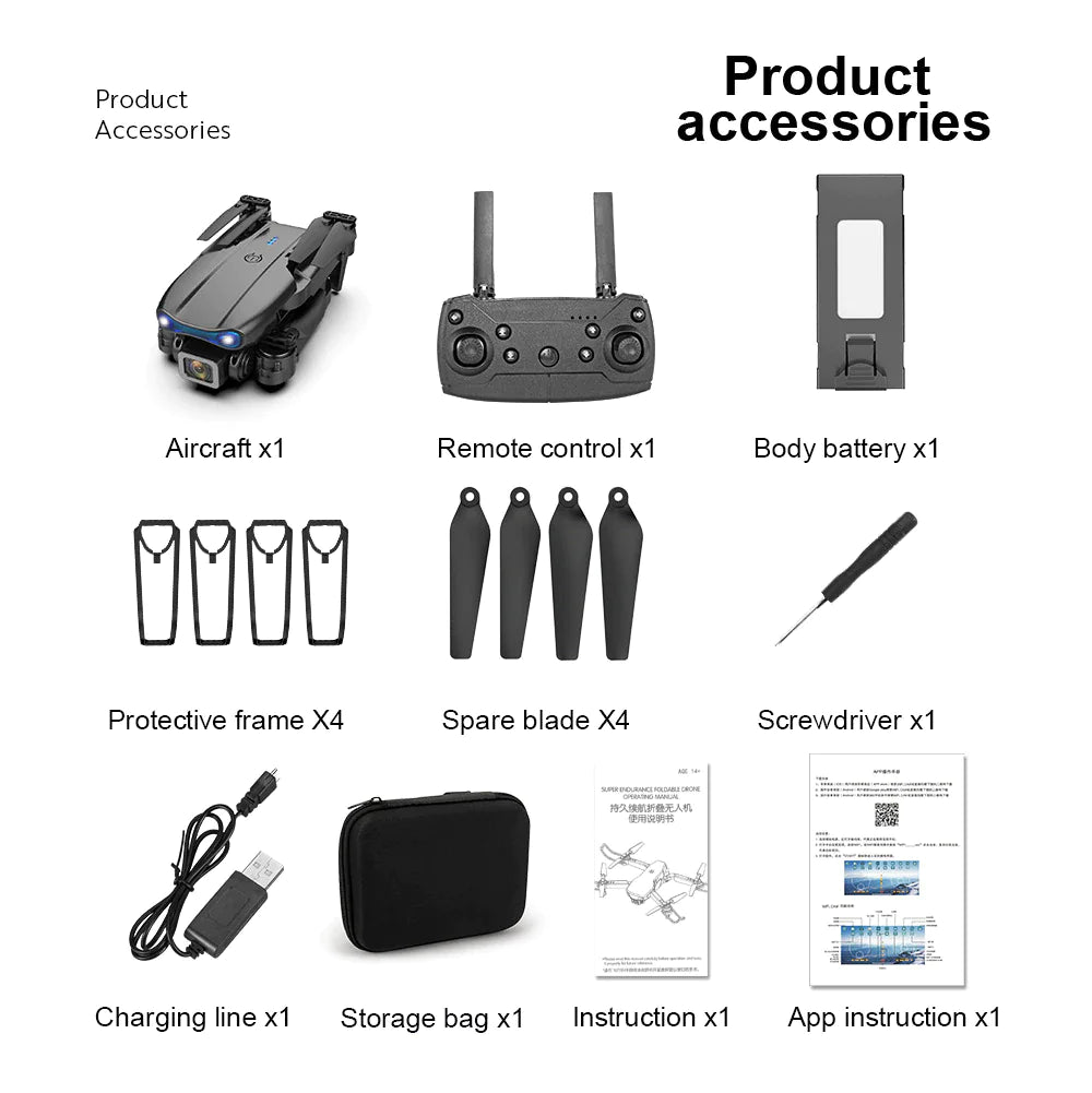 π: Drone X Pro 5G 4K GPS - Professional Dual Camera WiFi FPV Quadcopter