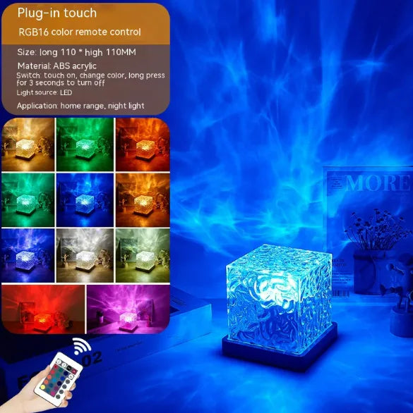 π: LED Water Ripple Projection Lamp - RGB Color-Changing Ambient Light