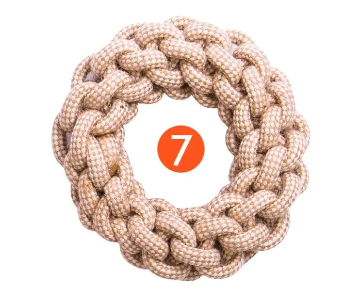 🌿: 9-Pack Sustainable Hemp Rope Dog Toy Chew Set - Organic Cotton Blend