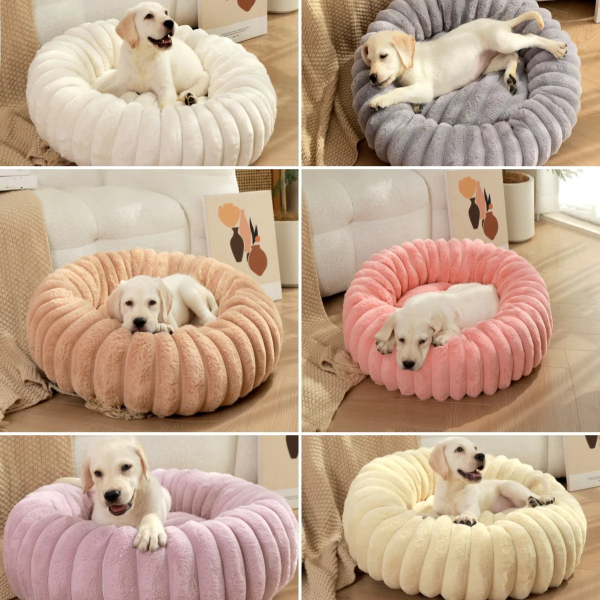 🏠: Plush Round Cat & Dog Nest - Ultra-Soft Winter Comfort Bed