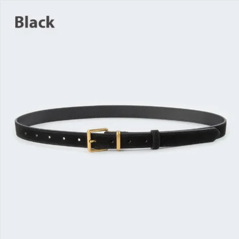👜: Women's Suede Leather Belt - Premium Cowhide with Pin Buckle