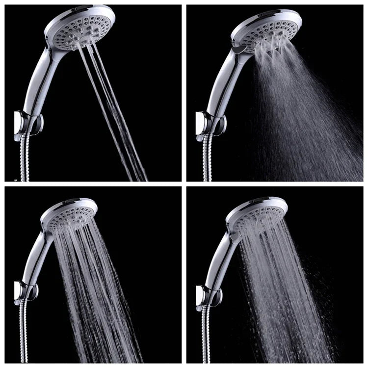 🚿 High Pressure Shower Head - 5 Settings Handheld Spray with 5ft Hose
