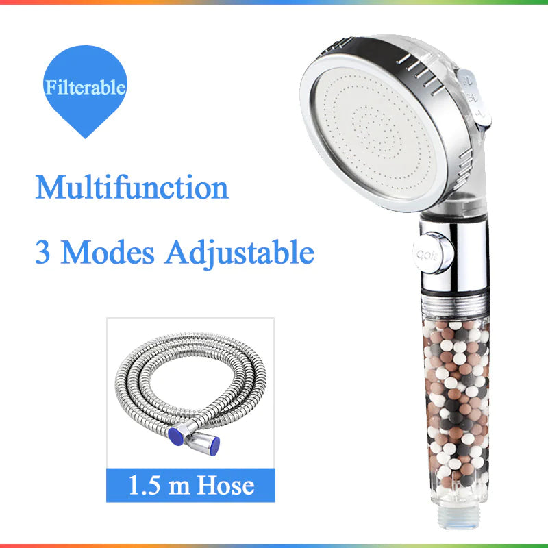 🚿 High-Pressure Negative Ion Shower Head - Wellness Water Technology