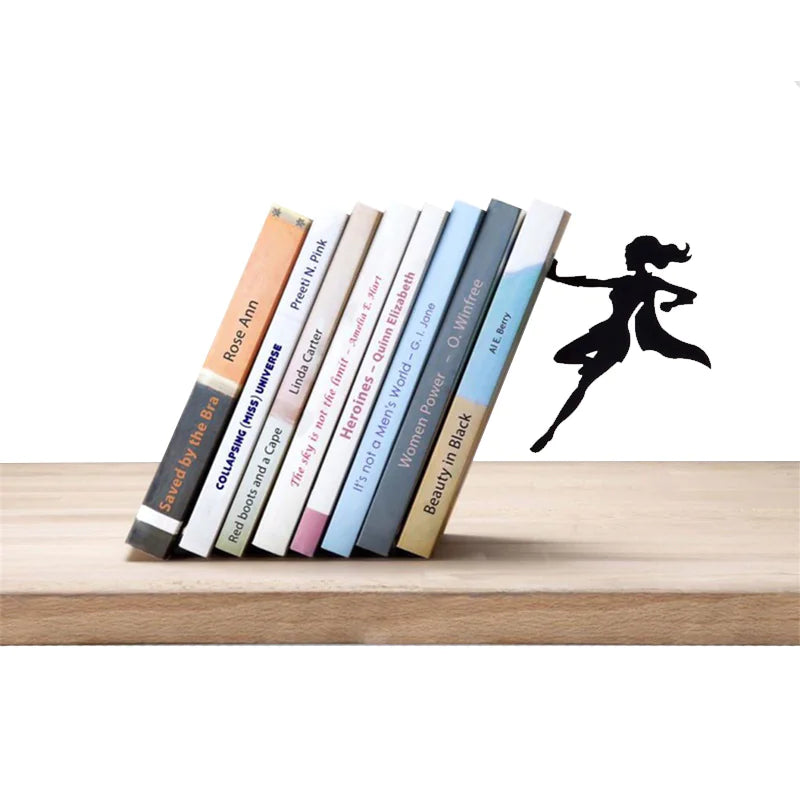 π: Premium Metal Bookstand & Bookend - Superhero Design Book Organizer