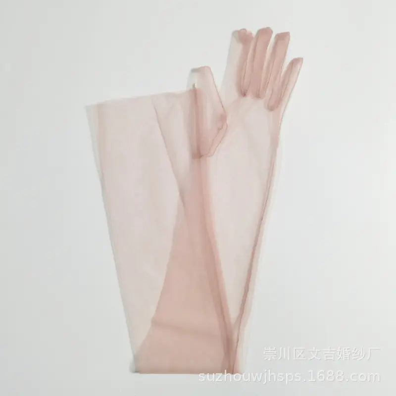 🤍: Elegant 70CM Sheer Lace Bridal Gloves - Luxury Wedding Accessories