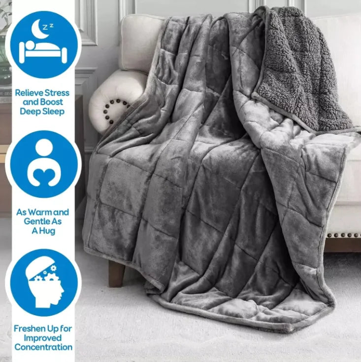 π: Double Rhinestone Velvet Lambswool Gravity Quilt - Luxurious Weighted Comfort