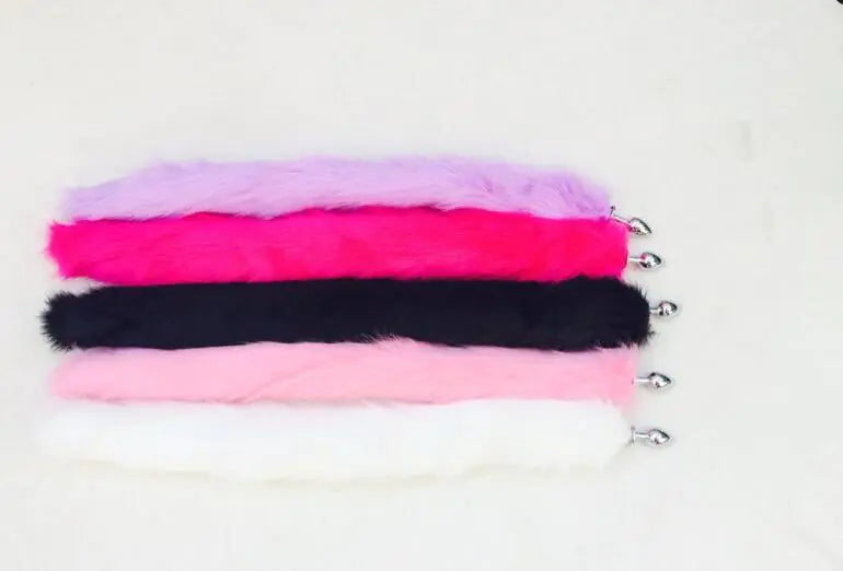 π¦ Multicolor Faux Fox Tail Intimate Accessory - Premium Metal Design