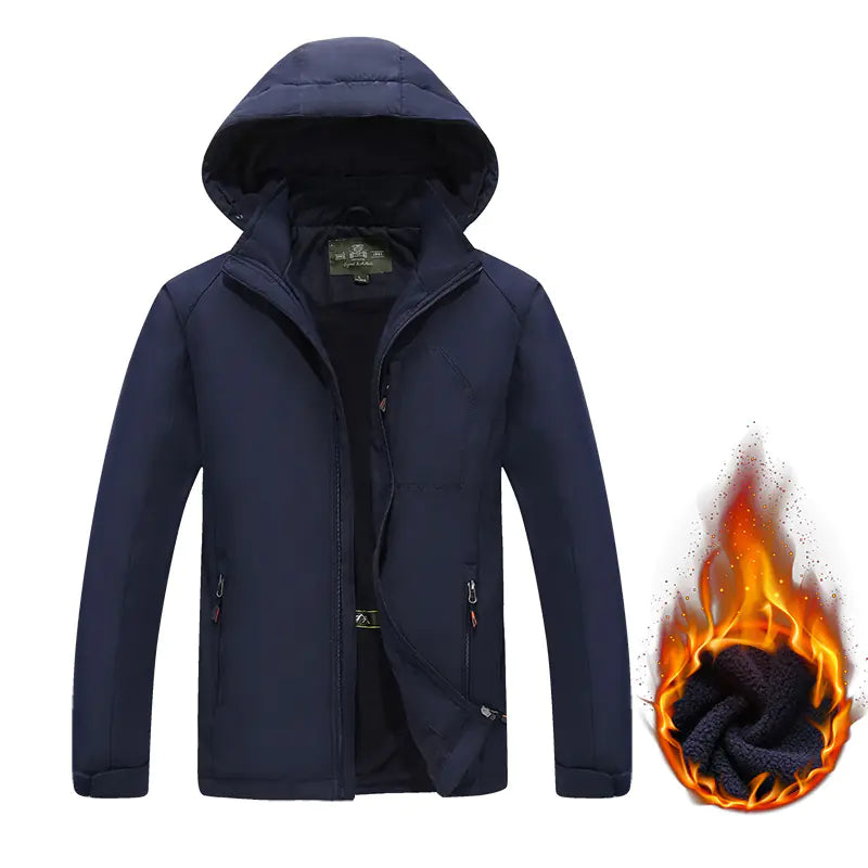 🧥: Men's Thickened Fleece Lined Jacket Set - Windproof Winter Outerwear