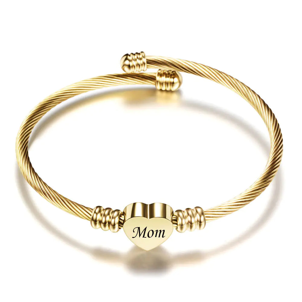 💖: Stainless Steel Braided Bracelet for Mom - Mother's Day Gift Jewelry