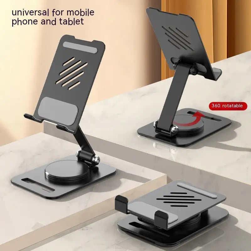 📱: 360° Rotating Metal Phone Stand - Adjustable Desktop Tablet Holder