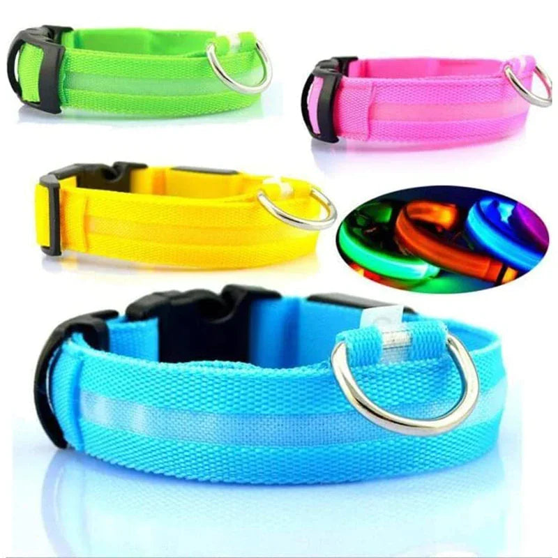 π LED Adjustable Dog Collar - Blinking Safety Light Waterproof Pet Collar