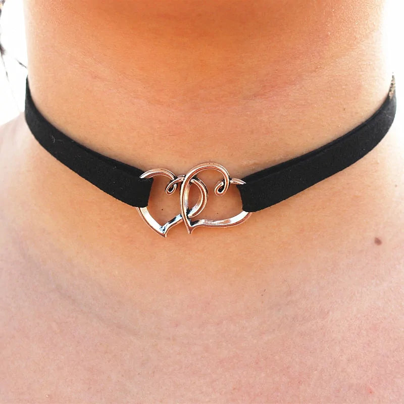 💕: Double Heart Pendant Necklace