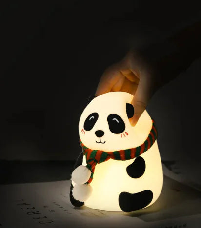 🐼: Panda Silicone LED Night Light - Cute Rechargeable Kids Room Lamp