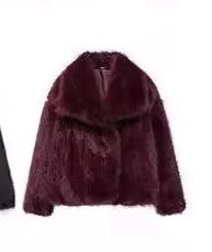 🦊: Women's Faux Fox Fur Coat - Luxurious Winter Glamour