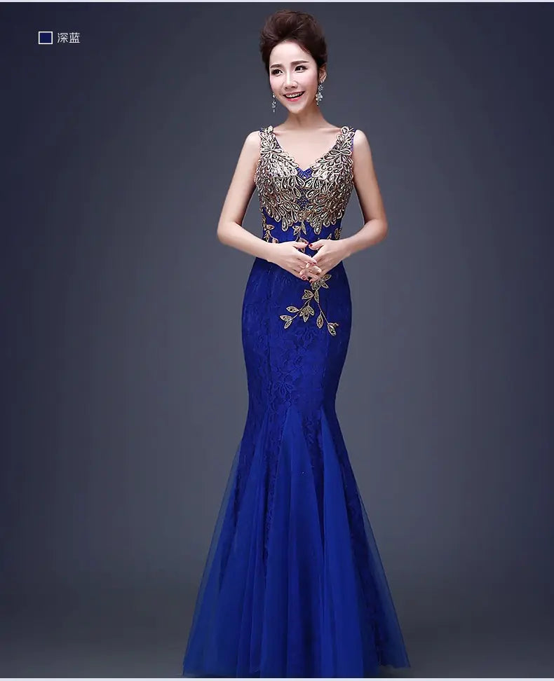 👗: Mermaid Evening Dress with Lace - Spring Summer Bridal Gown