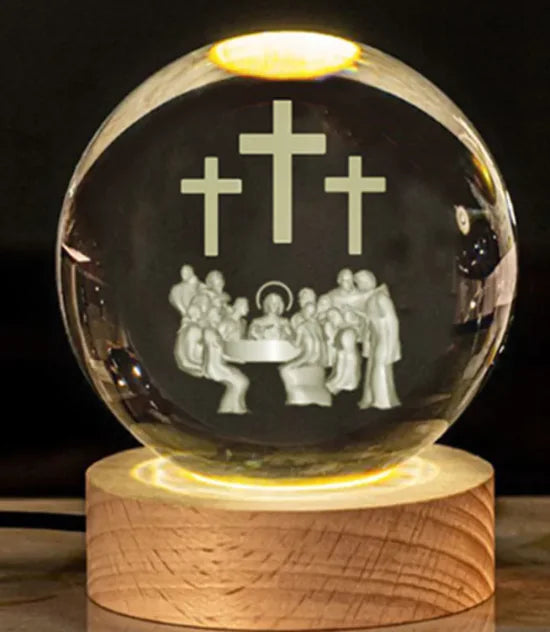 ⛪: Crystal Church Desk Ornament - Glowing Cross Spiritual Decor