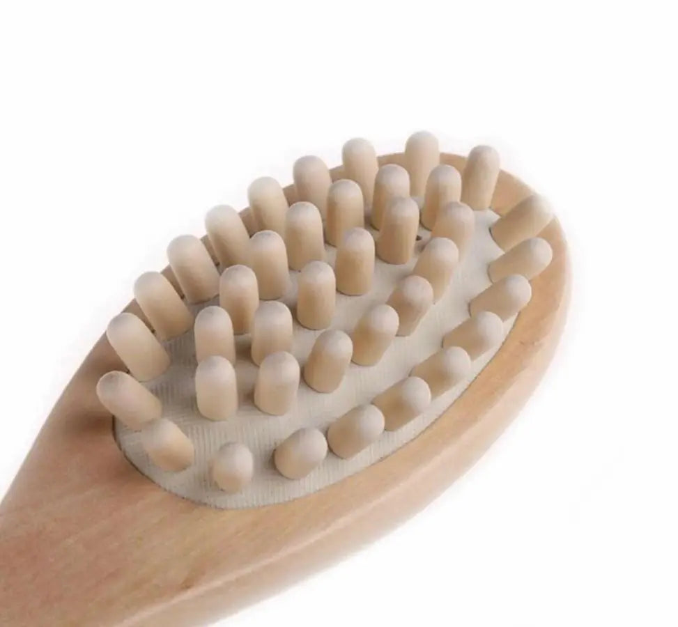 π§΄ Bath & Body Massage Brush - Natural Boar Bristle Wooden Spa Tool