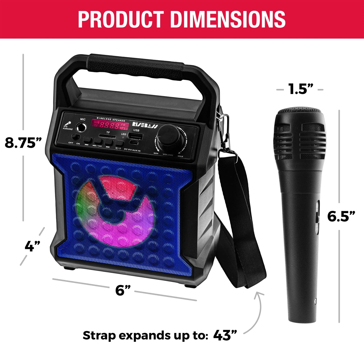 π€: Risebass Portable Karaoke Machine - Complete Home Party System with Lights & Microphone