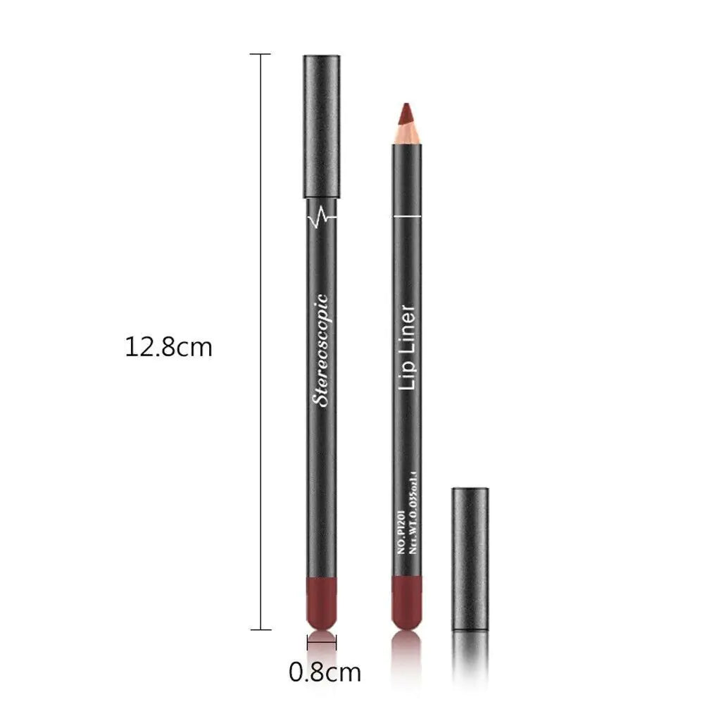 💄: 12-Piece Waterproof Matte Lipstick Set - Long-Lasting Lip Liner Pencils