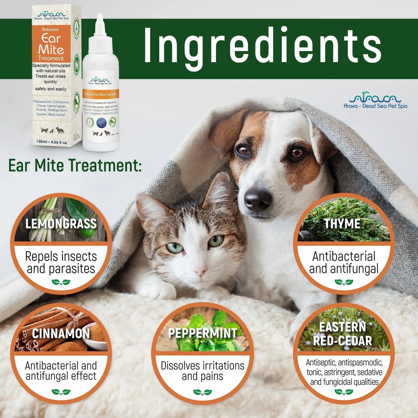 🦻: Natural Ear Mite Treatment - Dogs & Cats Ear Infection Cleaner