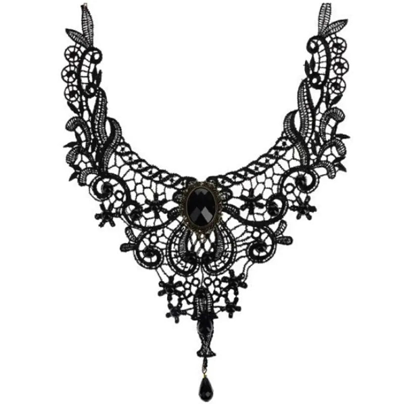 π: Vintage White Lace Choker Necklace for Brides