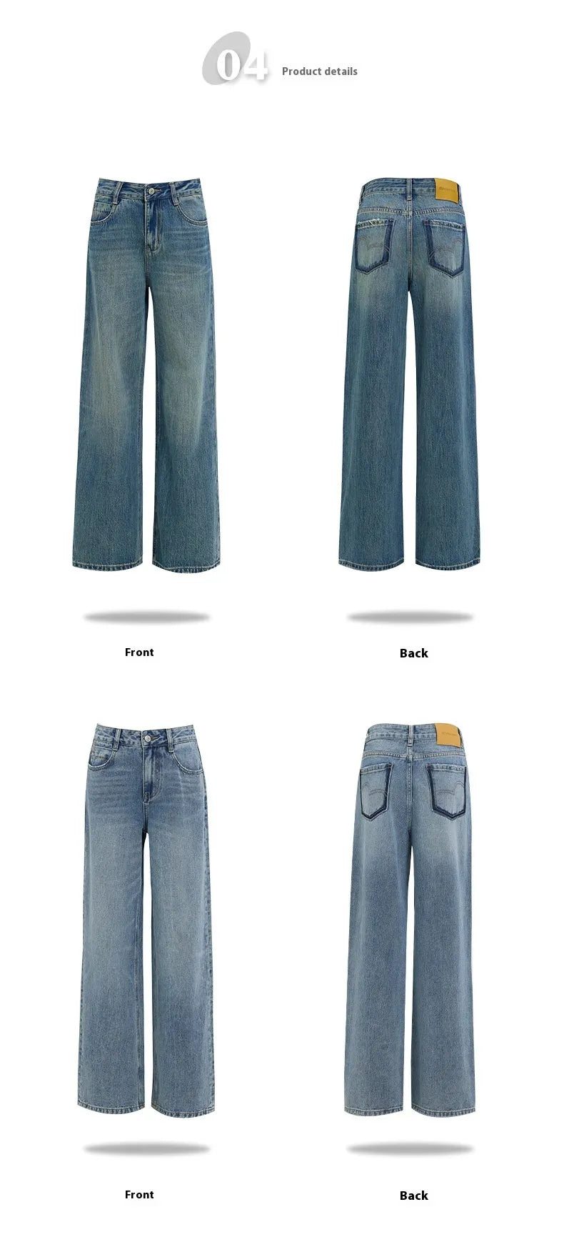 👖: Wide Leg Jeans Women's High Waist Baggy Straight Trousers - Relaxed Vintage Style
