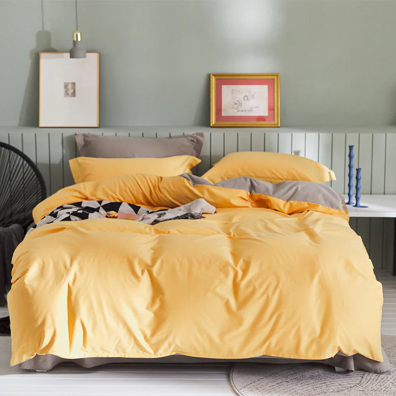 🛏️: Brushed Cotton 4-Piece Fleece Set - Premium Soft Bedding Collection