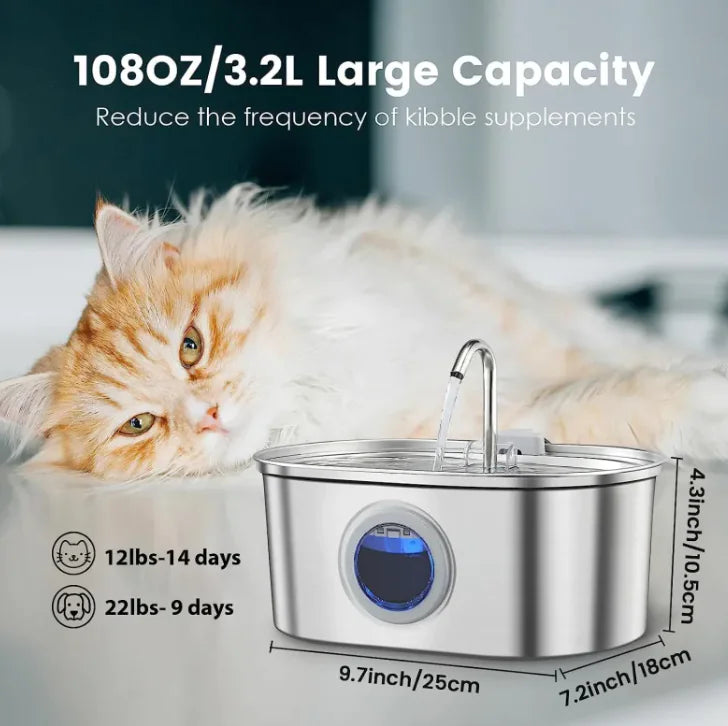 🥣: Pet Stainless Feeder - Hygienic Water Dispenser for Cats & Dogs
