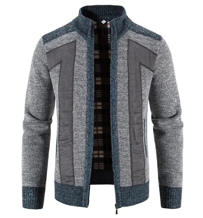 🧥: Men's Stand Collar Plush Sweater - Casual Comfort Winter Pullover