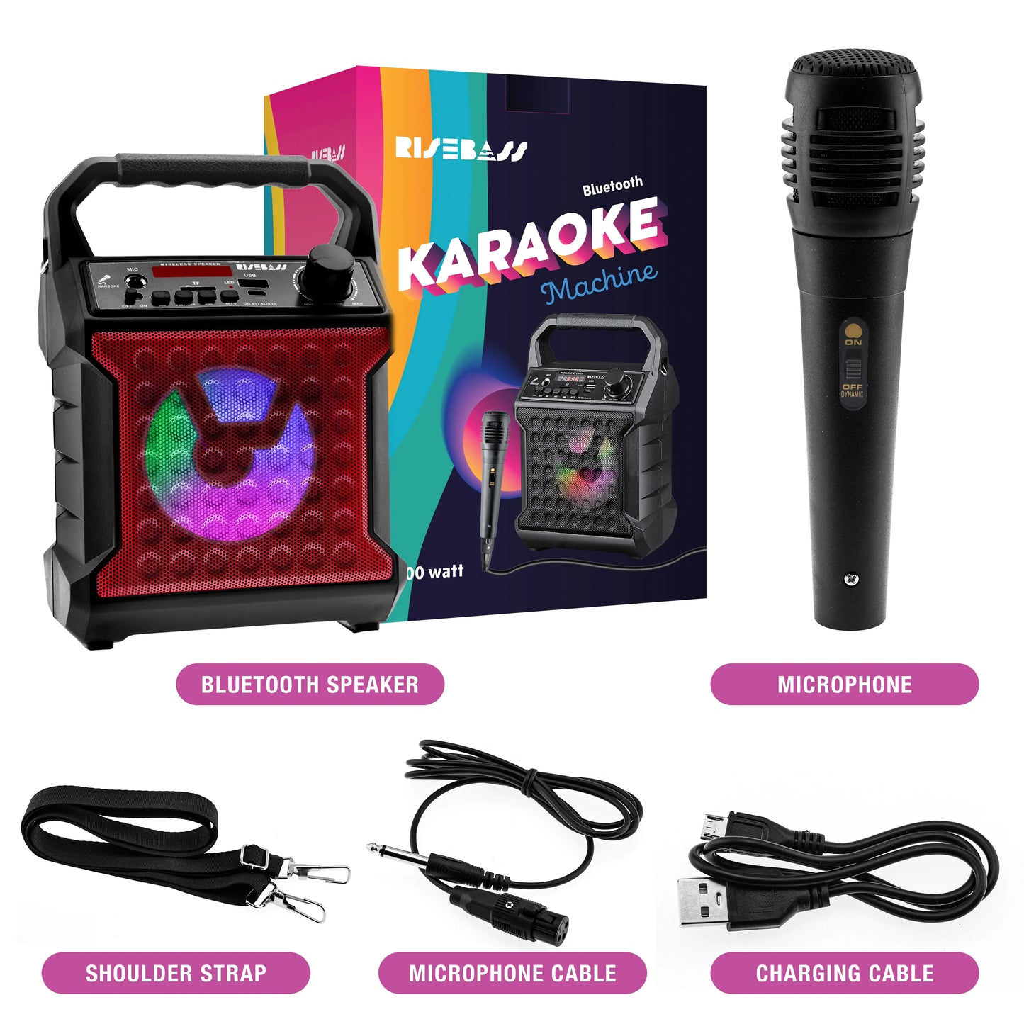 π€: Risebass Portable Karaoke Machine - Complete Home Party System with Lights & Microphone