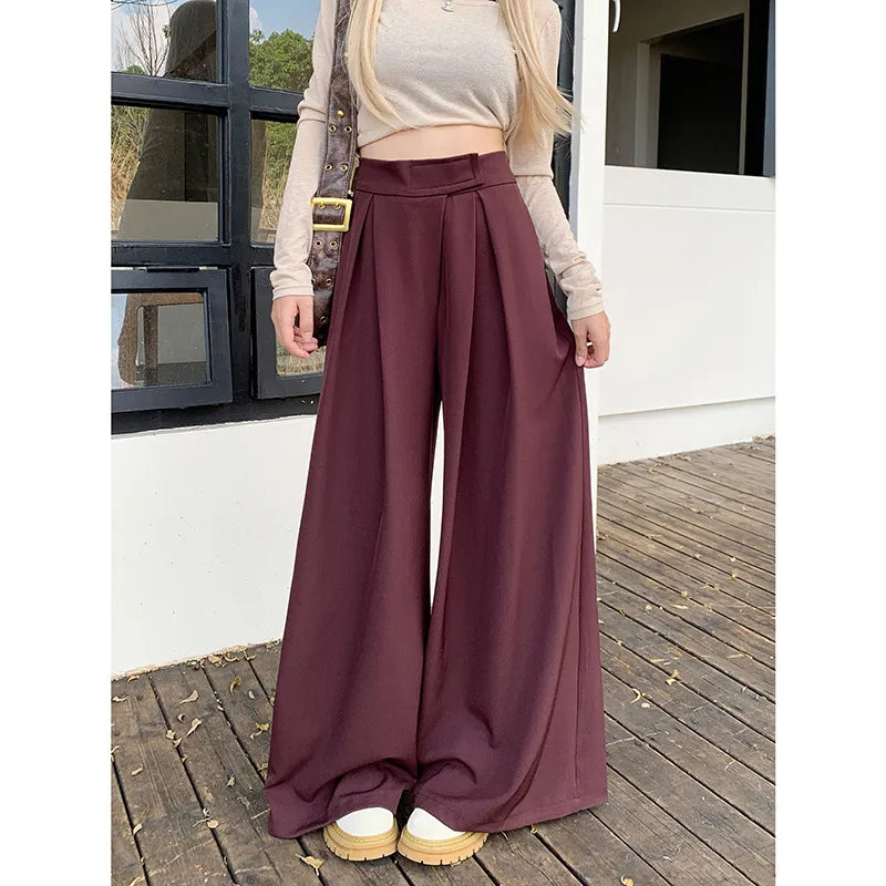 👖: High Waist Drooping Loose Casual Pants - Flowing Comfort Style