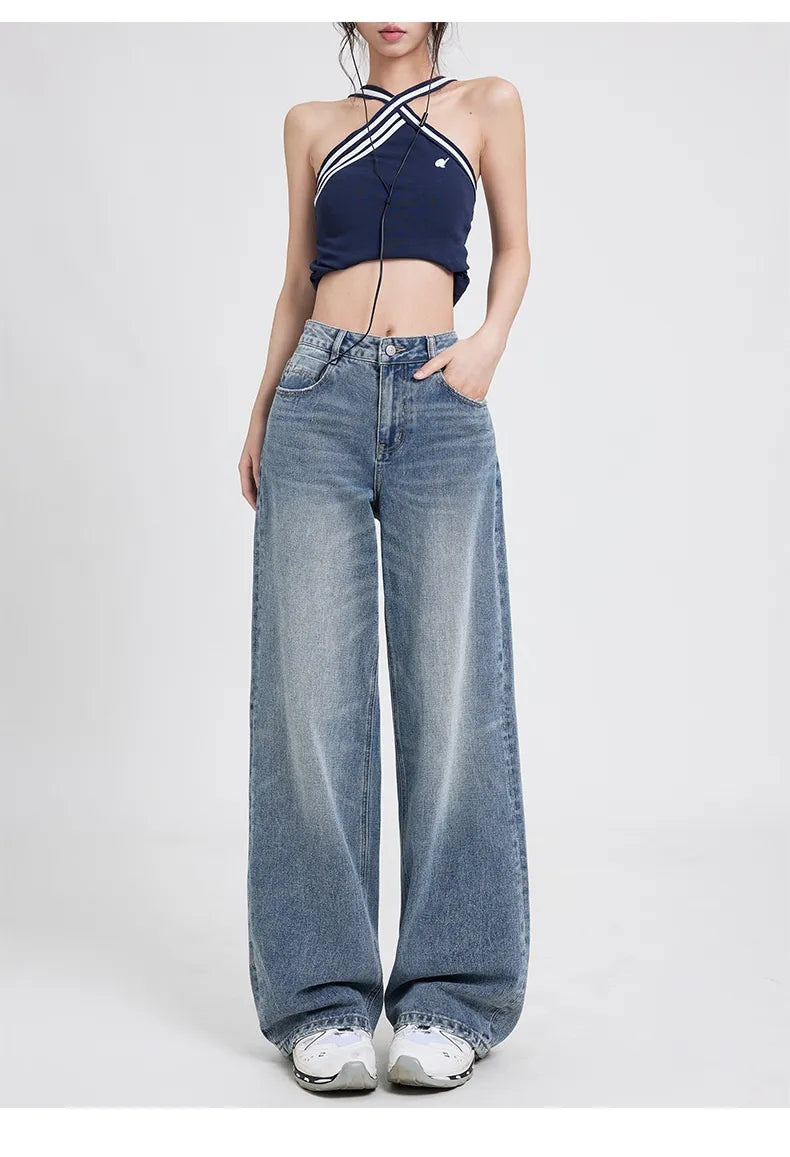 👖: Wide Leg Jeans Women's High Waist Baggy Straight Trousers - Relaxed Vintage Style
