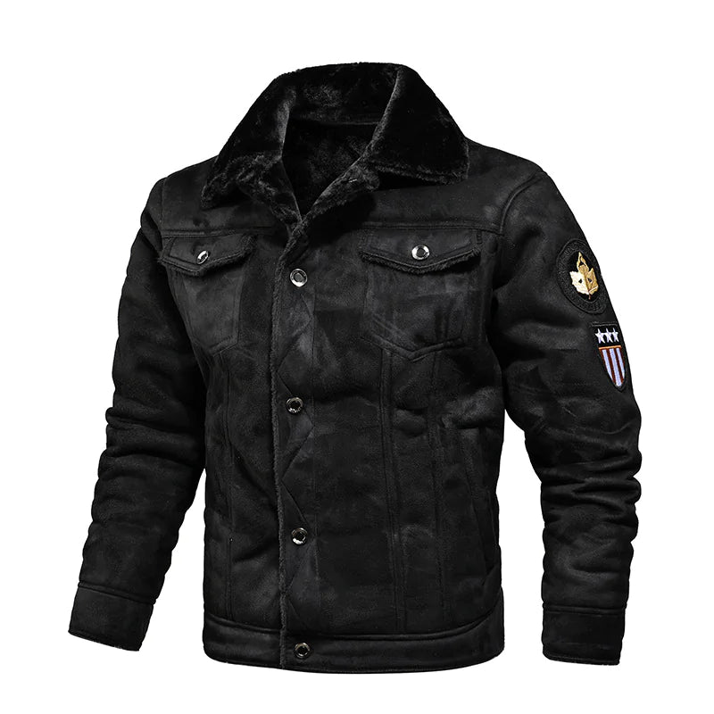 🧥: Single-Breasted Lapel Coat with Faux Fur Trim - Luxury Winter Style
