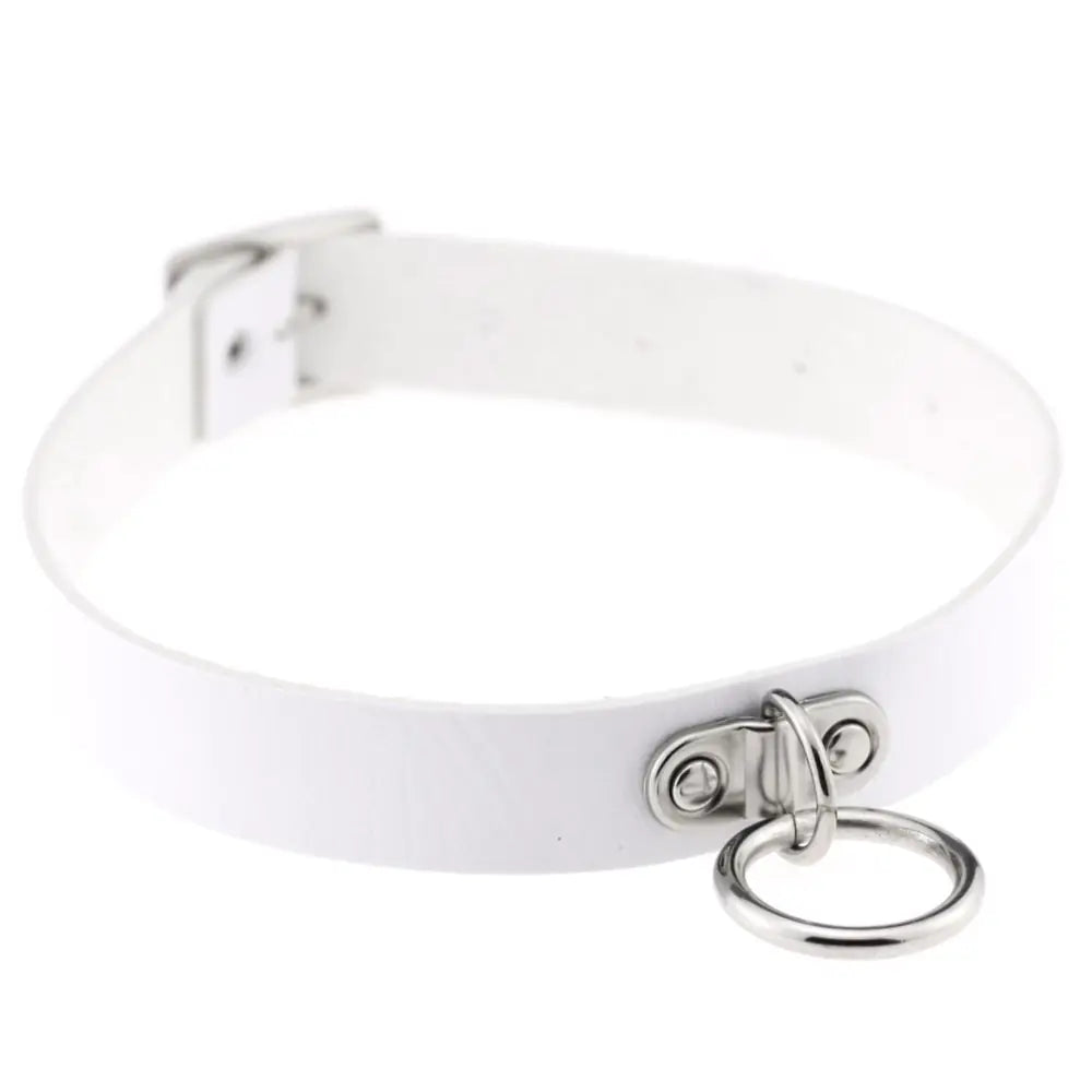 π€: PU Leather Gothic Choker with Chain - Edgy Fashion Statement