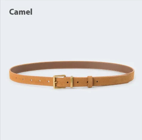 👜: Women's Suede Leather Belt - Premium Cowhide with Pin Buckle