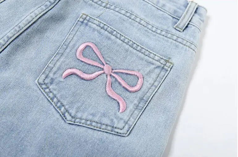 👖: Women's Low Waist Wide Leg Jeans - Trendy Straight Fit All-Matching Denim