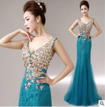 👗: Mermaid Evening Dress with Lace - Spring Summer Bridal Gown