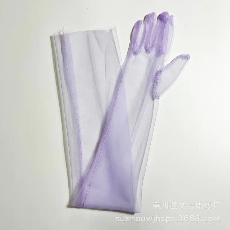🤍: Elegant 70CM Sheer Lace Bridal Gloves - Luxury Wedding Accessories